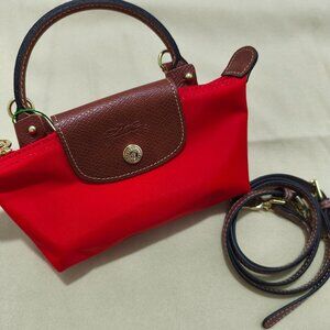 Longchamp Le Pliage Mini Red Dumpling Bag